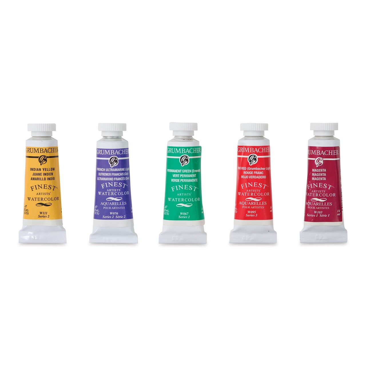 Grumbacher Finest Artists' Watercolor Tubes - Mixing Colors, Set of 5